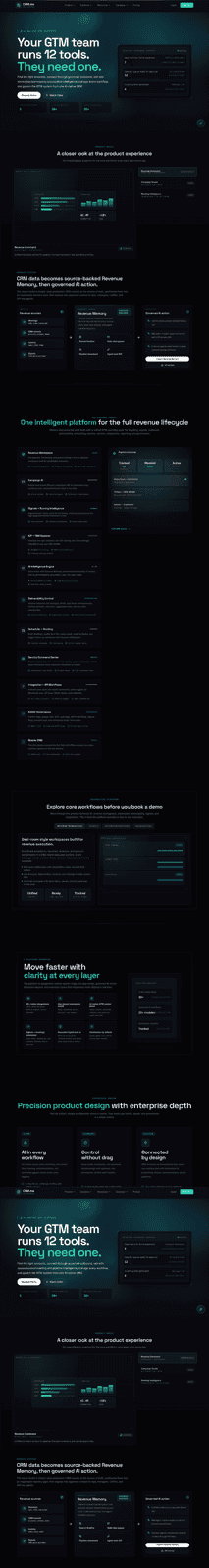 CRM.me revenue platform — unified GTM dashboard with pipeline, signals, and meeting intelligence